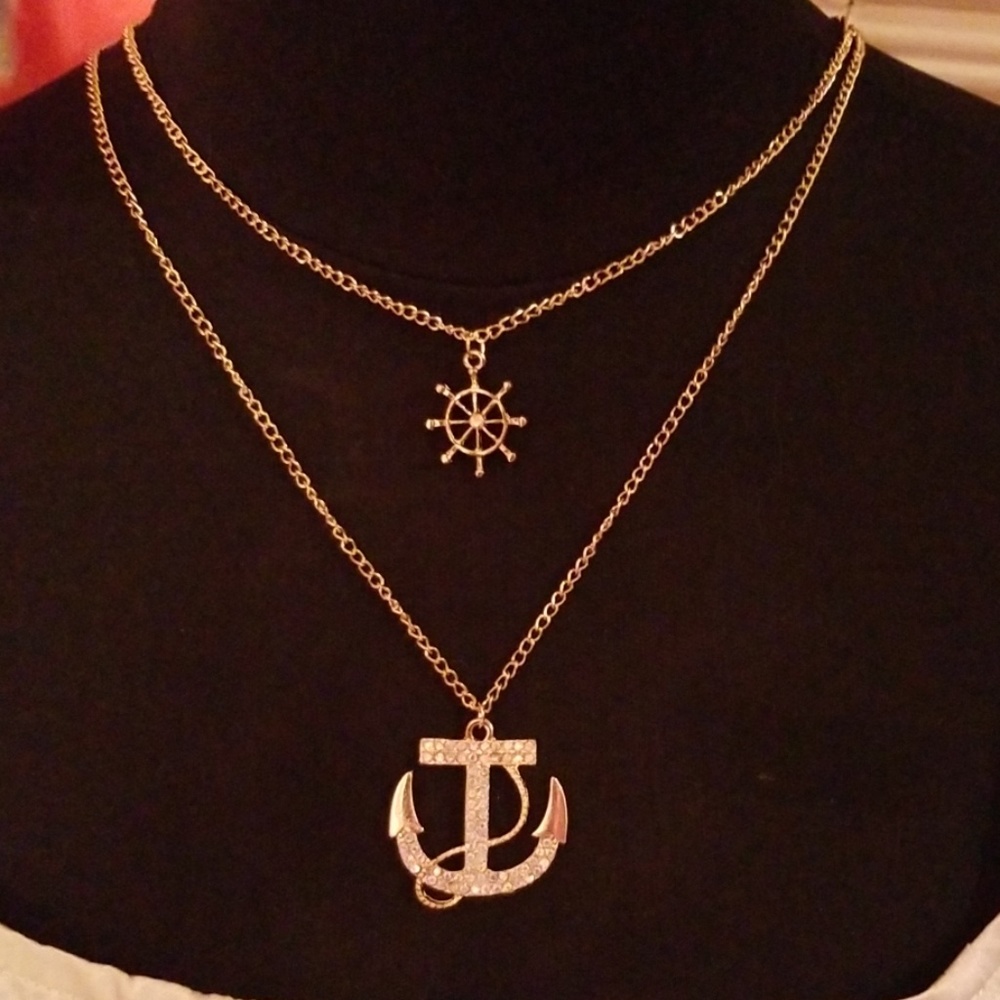 3 for $20. Nautical Anchor and ships wheel necklace